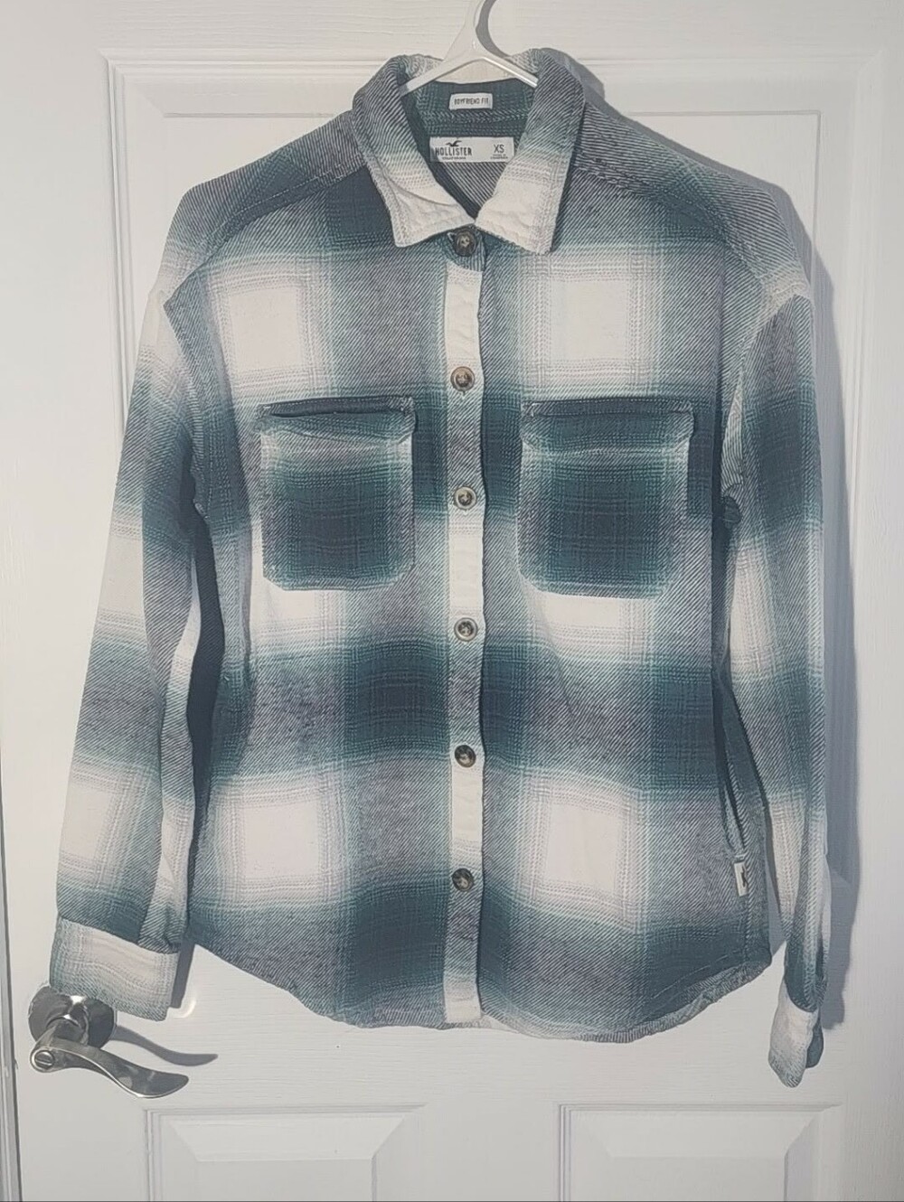 Hollister Boyfriend Fit Flannel With 2chest Pocket & 2side Pocket/ 1004
